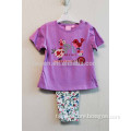 Wholesale Fashion Baby Girls 2 Pcs Set Purple Short Sleeve Top + Long Pant Casual Set TP-7717